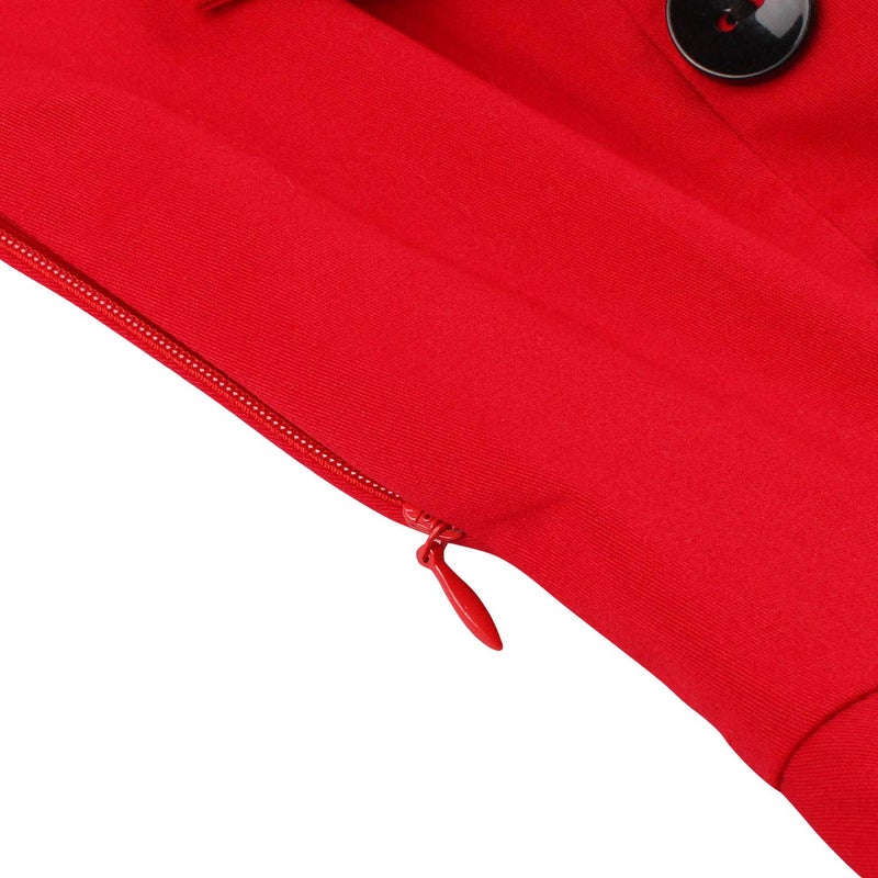 KILLREAL Women's Fashion Casual Tartan Plaid Patchwork Cocktail Christmas Party Dress Red X-Large - Image 5
